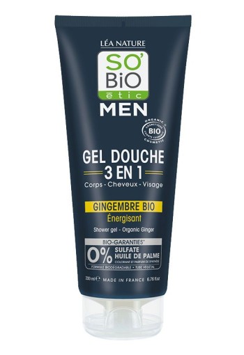 So Bio Etic Showergel for men 3-in-1 ginger (200 Milliliter)