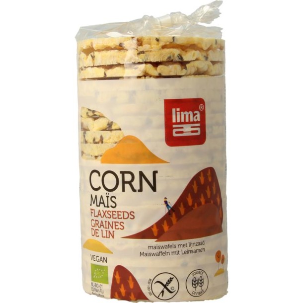 Lima Maiswafels met lijnzaad bio (130 Gram)