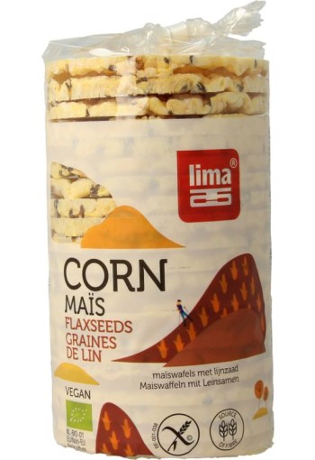 Lima Maiswafels met lijnzaad bio (130 Gram)