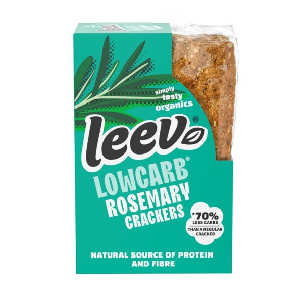 Leev Bio qrackers rosemary seasalt 3 x 2 stuks (6 Stuks)