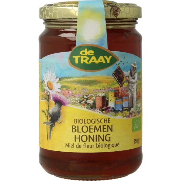 Traay Bloemen honing vloeibaar bio (350 Gram)