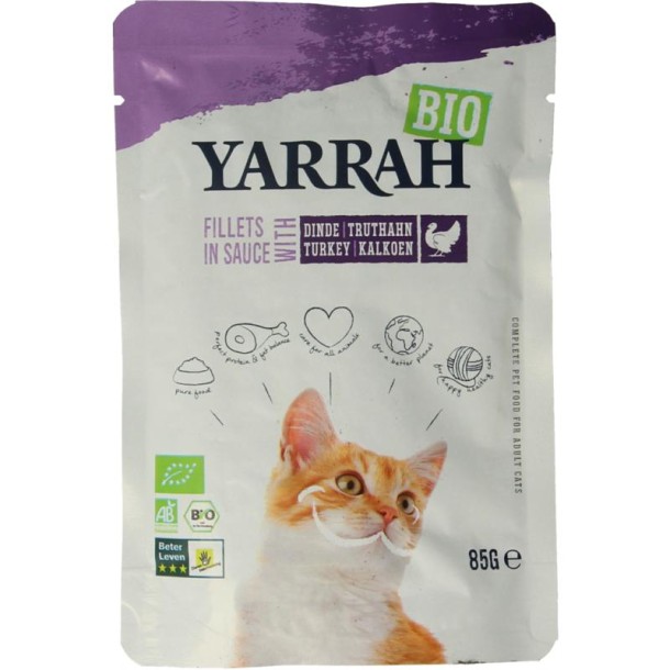 Yarrah Kat filet met kalkoen in saus bio (85 Gram)