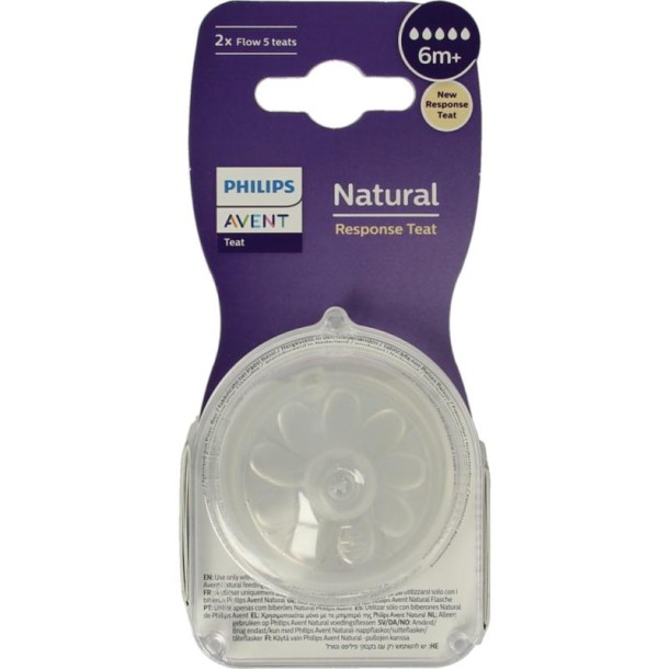 Avent Natural flesspeen 6M+ (2 Stuks)