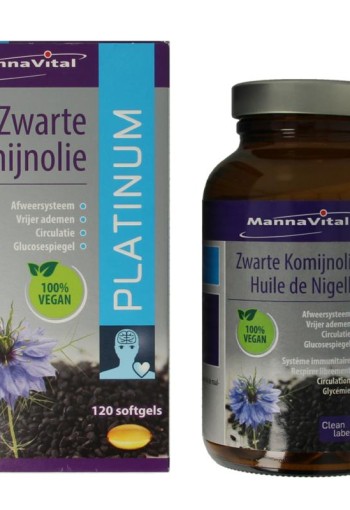 Mannavital Zwarte komijnolie platinum (120 Softgels)