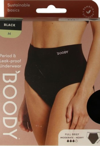 Boody Menstruatieondergoed tailleslip zwart normaal/hevi (1 Stuks)