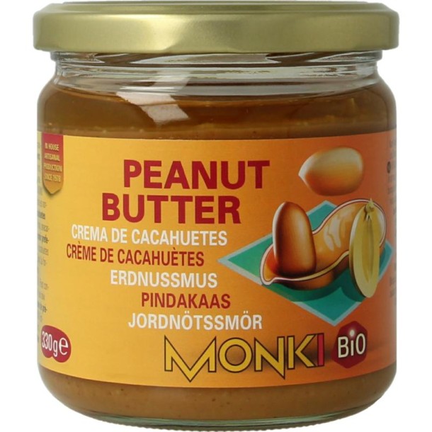 Monki Pindakaas zonder zout bio (330 Gram)