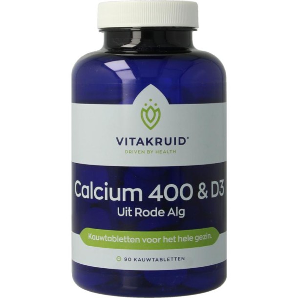 Vitakruid Calcium 400 & D3 uit rode alg (90 Kauwtabletten)