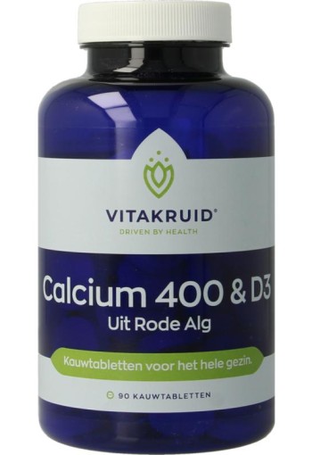 Vitakruid Calcium 400 & D3 uit rode alg (90 Kauwtabletten)