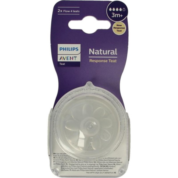 Avent Natural flesspeen 3M+ (2 Stuks)