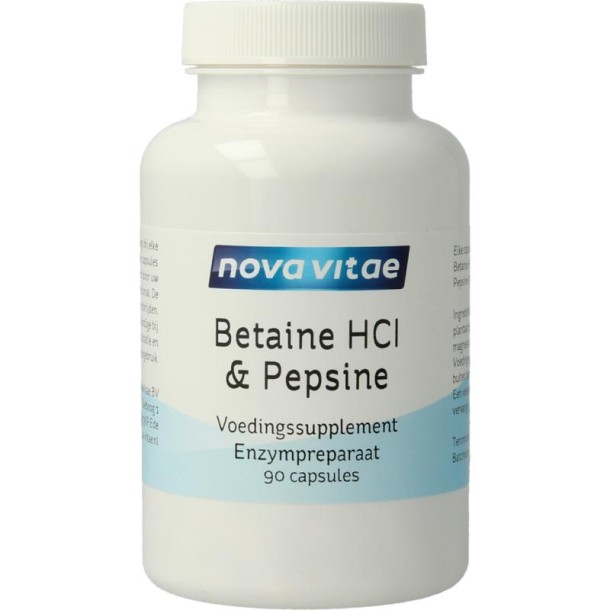 Nova Vitae Betaine HCI met pepsine (90 Capsules)