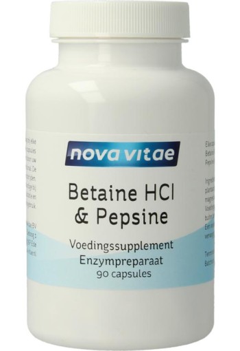 Nova Vitae Betaine HCI met pepsine (90 Capsules)