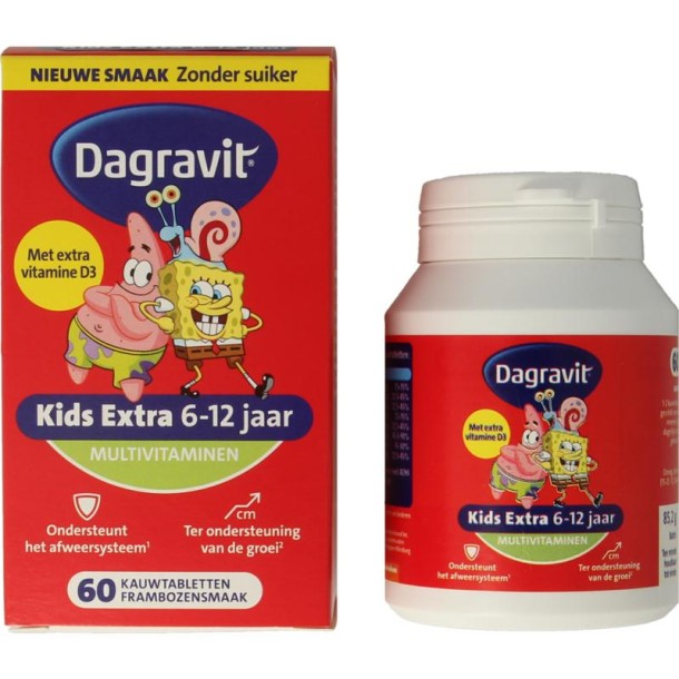 Dagravit Kids extra 6 - 12 jaar (60 Kauwtabletten)