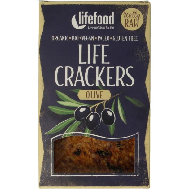 Lifefood Life crackers olijf raw bio (90 Gram)