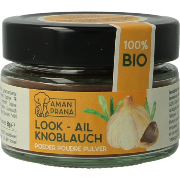 Amanprana Zwarte knoflookpoeder bio (60 Gram)