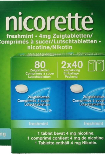 Nicorette Zuigtablet 4mg fresh mint (80 Zuigtabletten)