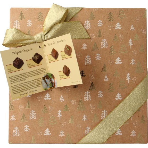 Belvas Pralines box kerst bio (160 Gram)