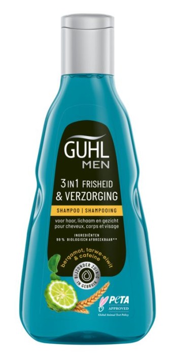 Guhl Man 3-in-1 frisheid & verzorging shampoo (250 Milliliter)