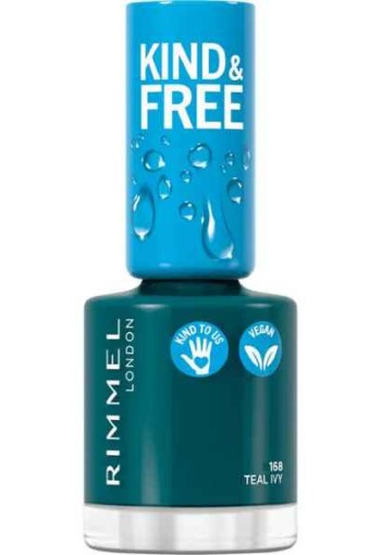 Rimmel Kind & Free Cosmetics Nail Polish Lacquer Teal Ivy 168 8 ML