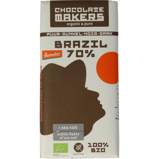 Chocolatemakers Brazil 70% puur demeter bio (80 Gram)