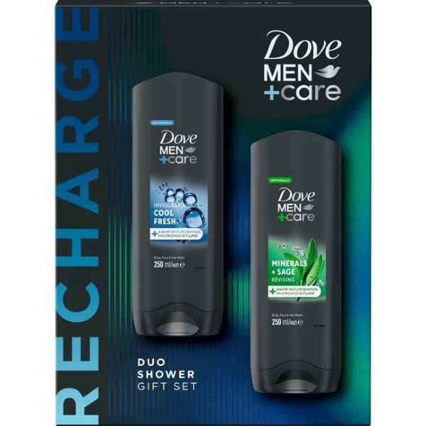 Dove Men+Care Cool Fresh & Minerals + Sage Duo Shower geschenkset 2x 250ml