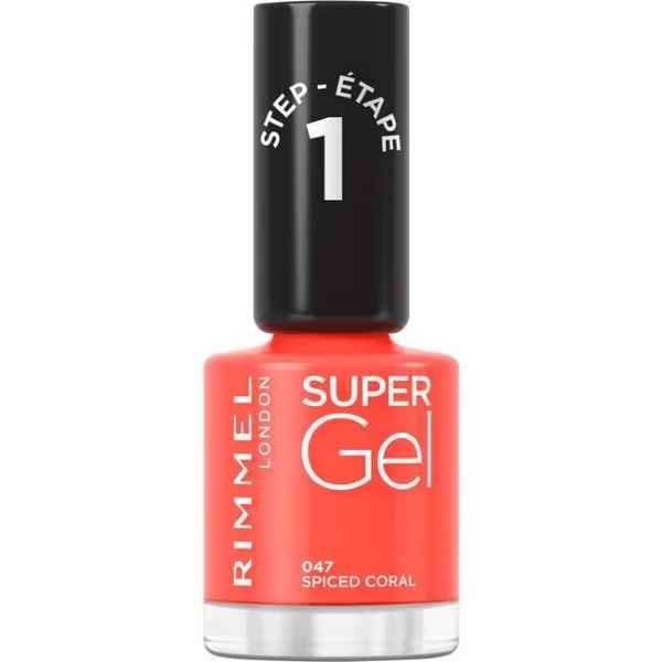 Rimmel SuperGel Nail Polish Lacquer Spiced Coral 047 12 ML