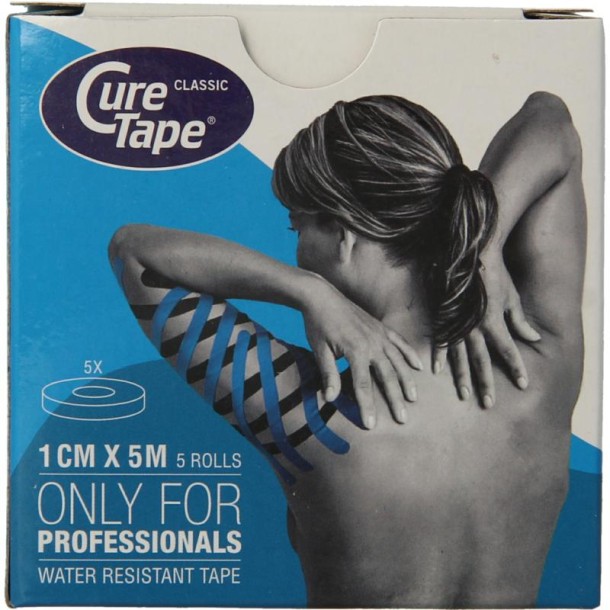 Curetape Kinesiotape blauw 1cm x 5m (5 Stuks)