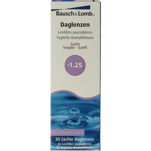 Bausch & Lomb Daglenzen -1.25 (30 Stuks)