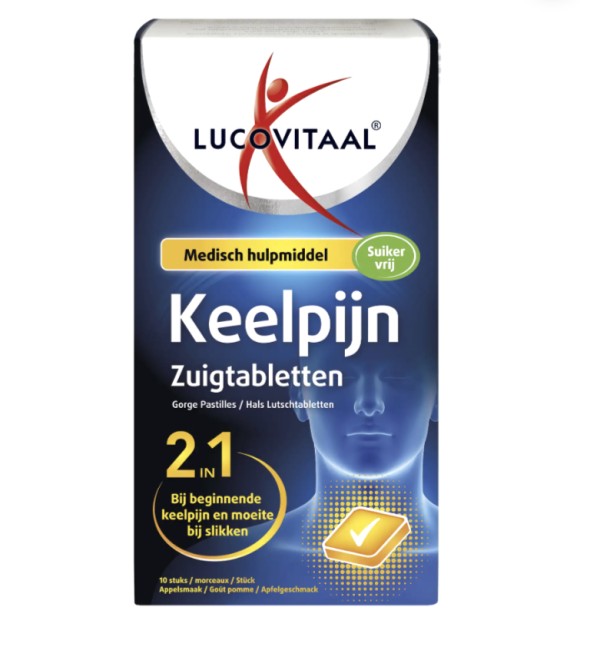 Lucovitaal Keelpijn 2 in 1 (10 Zuigtabletten)