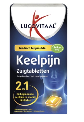 Lucovitaal Keelpijn 2 in 1 (10 Zuigtabletten)