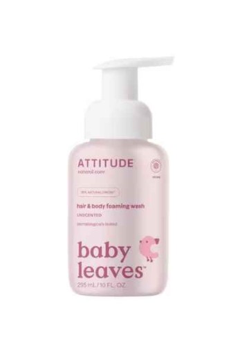 ATTITUDE Baby Leaves 2-in-1 Schuimende Haar & Body zeep unscented 295 ML