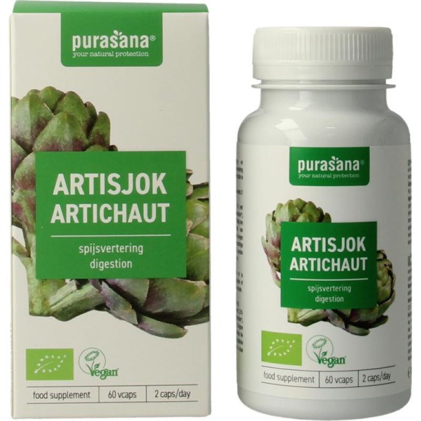 Purasana Artisjok vegan bio (60 Vegetarische capsules)