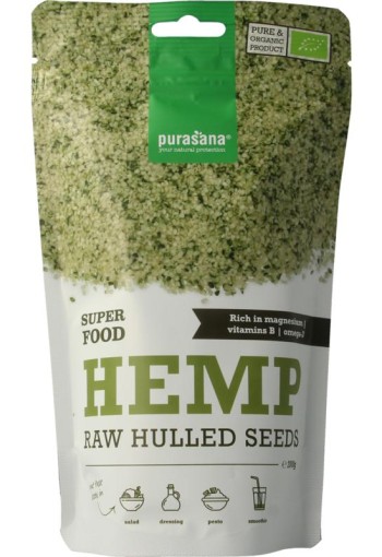 Purasana Gepeld hennepzaad hulled hemp seeds bio (200 Gram)