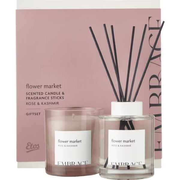 Etos Embrace Flower Market Giftset Home Geurstokjes & Geurkaars