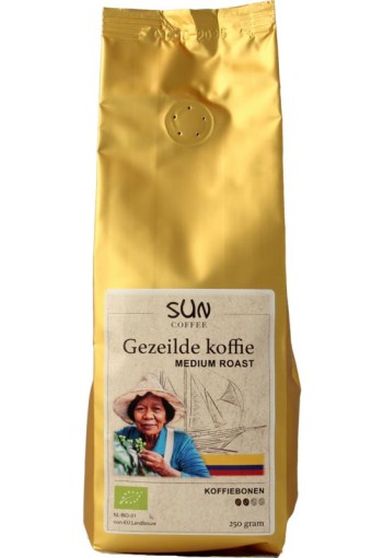 Sun Coffee Gezeilde koffiebonen medium roast bio (250 Gram)