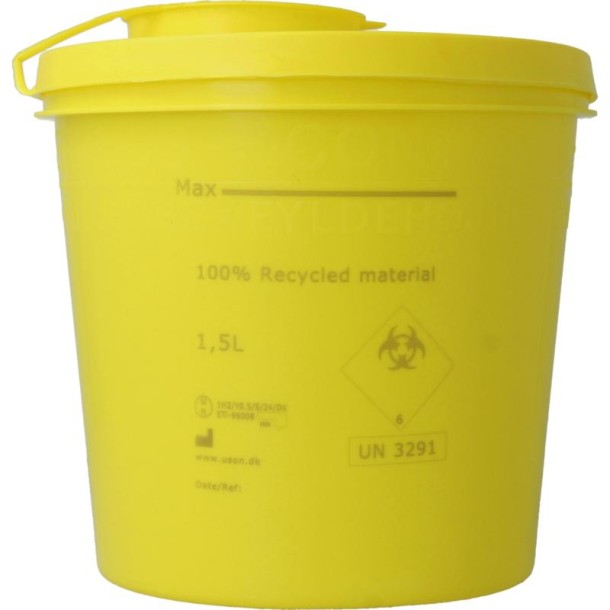 Uson Plast Naaldencontainer 1.5 liter geel gerecycled plastic (1500 Milliliter)