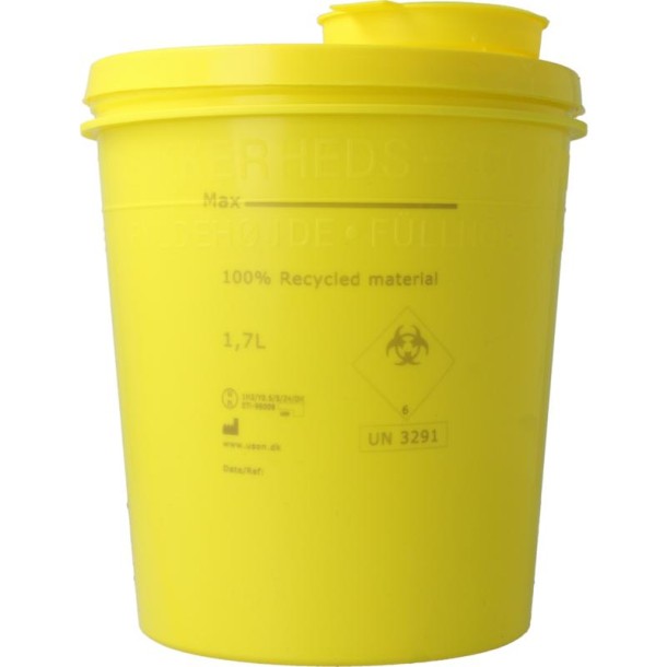 Uson Plast Naaldencontainer 1.7 liter geel gerecycled plastic (1 Stuks)