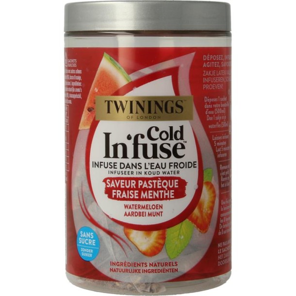 Twinings Cold infuse watermeloen aardbei munt (10 Zakjes)