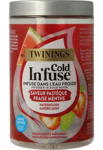 Twinings Cold infuse watermeloen aardbei munt (10 Zakjes)