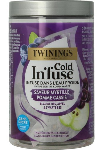 Twinings Cold infuse blauwe bes appel zwarte bes (10 Zakjes)