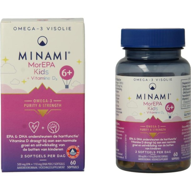 Minami MorEPA kids + vitamine D3 (60 Softgels)