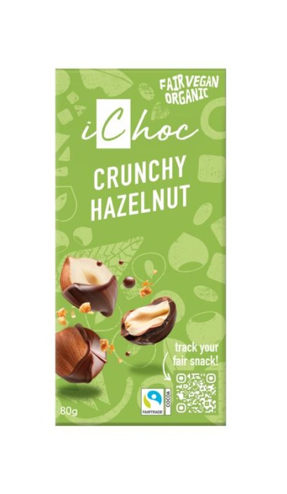 Ichoc Crunchy hazelnut vegan bio (80 Gram)