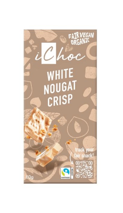 Ichoc White nougat crisp vegan bio (80 Gram)