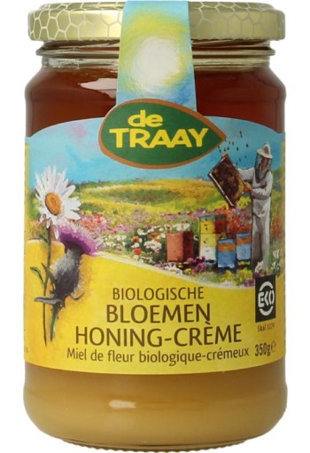 Traay Bloemen honing creme bio (350 Gram)