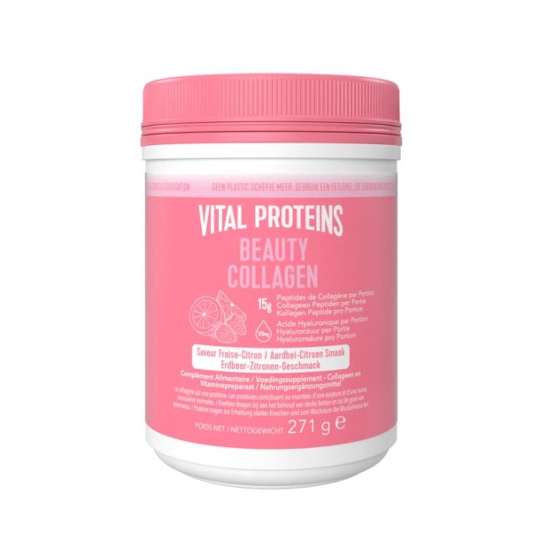 Vital Proteins Collageen beauty aardbei/citroen (271 Gram)