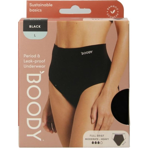 Boody Menstruatieondergoed tailleslip zwart normaal M (1 Stuks)