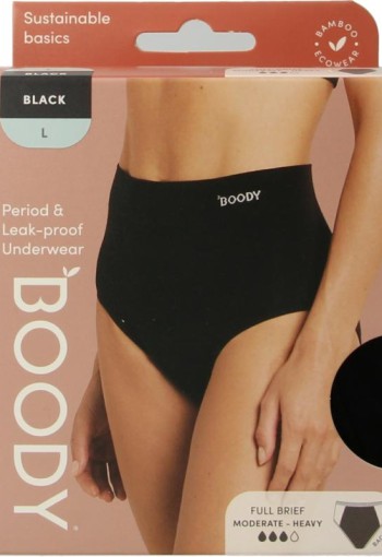 Boody Menstruatieondergoed tailleslip zwart normaal M (1 Stuks)