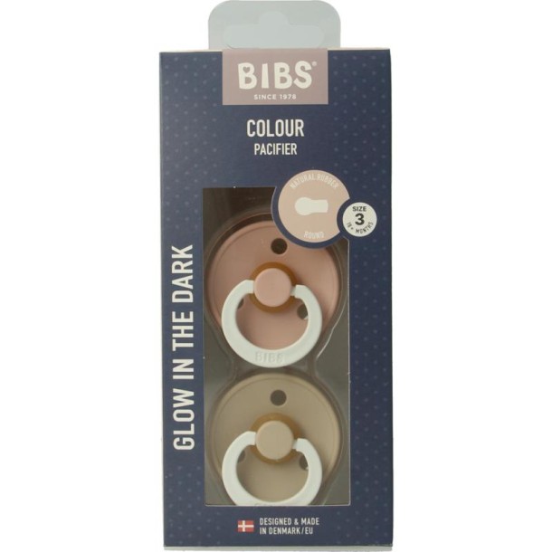 Bibs Fopspeen maat 3 blush vanilla night (2 Stuks)