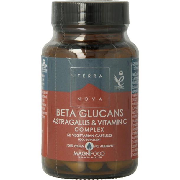 Terranova Beta glucans astragalus vitamine C complex (50 Vegetarische capsules)