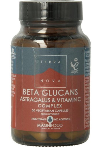 Terranova Beta glucans astragalus vitamine C complex (50 Vegetarische capsules)