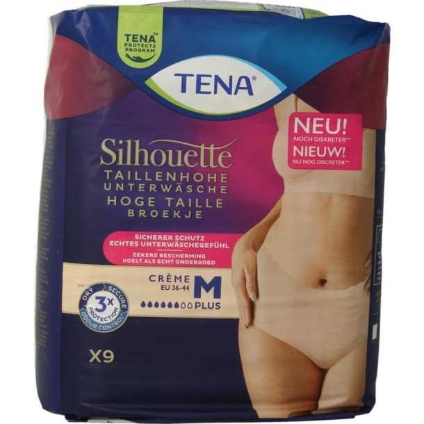 Tena Silhouet plus high waist creme medium (9 Stuks)